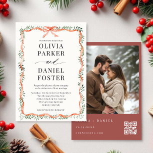 Convite de Casamento com Código QR de Inverno Foto