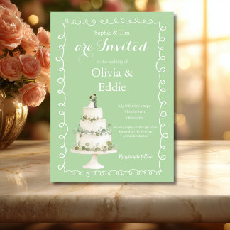 Convite de Casamento com Código QR do Bolo de Casa