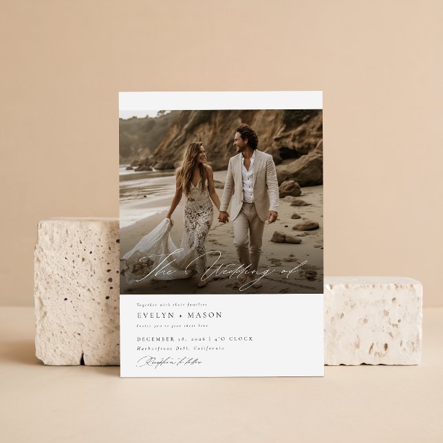 Convite de Casamento com Código QR e Foto Chic Dup (Criador carregado)
