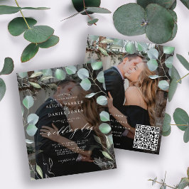 Convite de casamento com código QR econômico foto