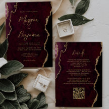 Convite de Casamento com Código QR em Grafia Ágata