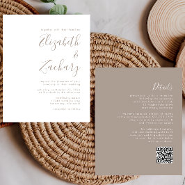 Convite de Casamento com Código QR em Script Budge