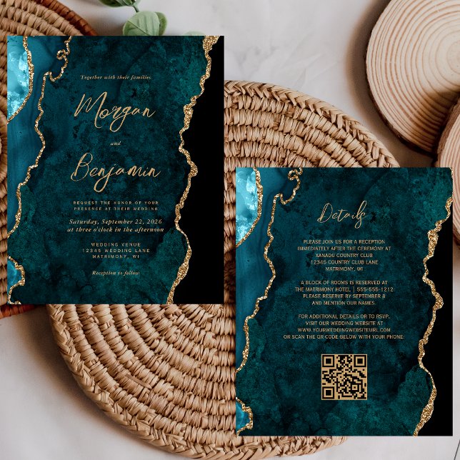 Convite de Casamento com Código QR em Script de Ág (Criador carregado)