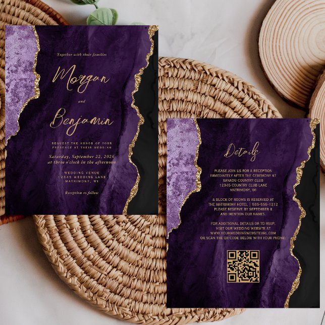 Convite de Casamento com Código QR em Script de Ág (Criador carregado)