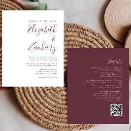 Convite de Casamento com Código QR em Script de Bo