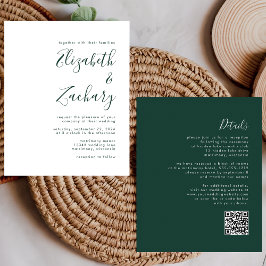 Convite de Casamento com Código QR em Script Esmer