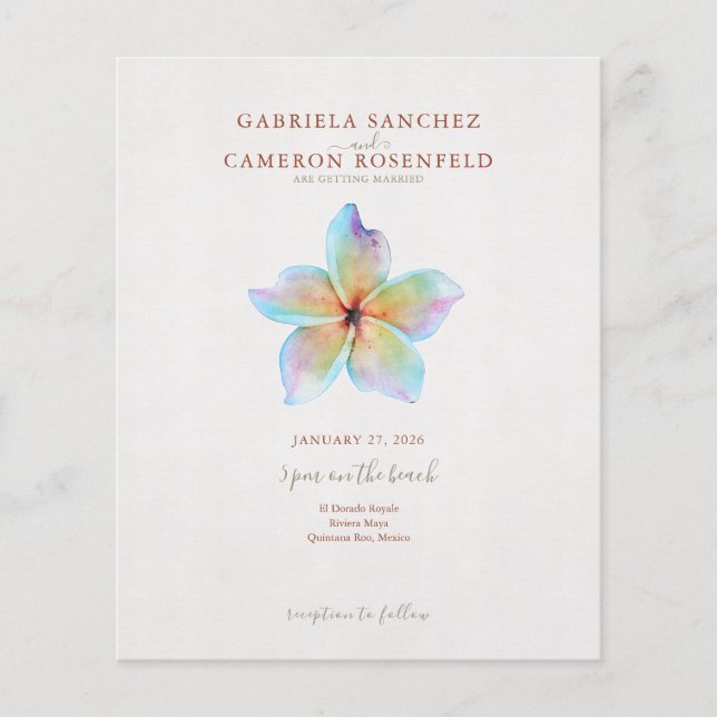Convite de Casamento com Código QR Floral Terracot (Frente)