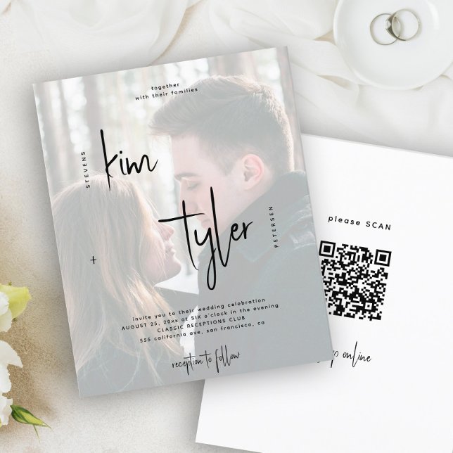 Convite de casamento com código QR fotográfico eco (Criador carregado)