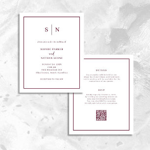 Convite de Casamento com Código QR Minimalista e C