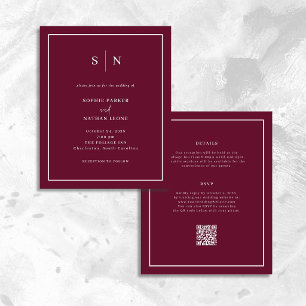 Convite de Casamento com Código QR Minimalista e C