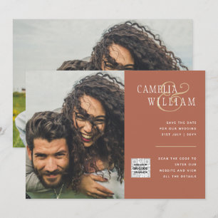 Convite de Casamento com Código QR para Economizar