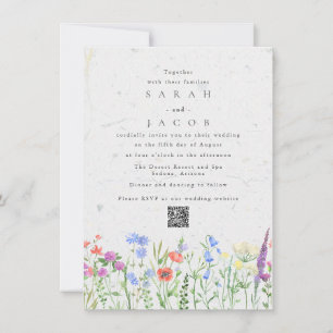 Convite de Casamento com Código QR para Jardim Boh