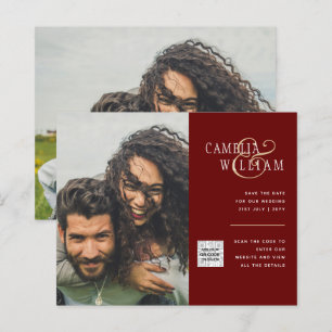 Convite de casamento com código QR para salvar a d
