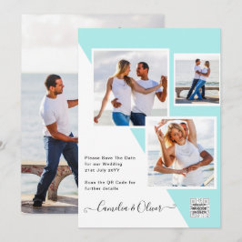 Convite de Casamento com Código QR para Salvar a D