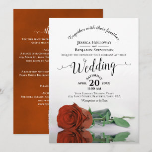 Convite de Casamento com Código QR Rosa Laranja Fe