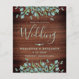 Convite de Casamento com Código QR Rústico de Euca