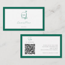 Convite de Casamento com Código QR Verde Moderno p