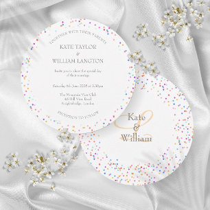 Convite de Casamento com Confetes de Arco-Íris Rom
