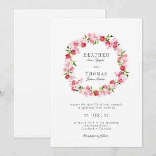Convite de Casamento com Coroa de Rosas Vermelhas
