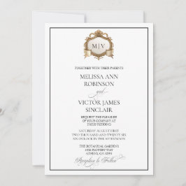 Convite de Casamento com Crista de Monograma