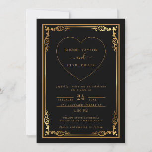 Convite de Casamento com Desenho de Coração Modern