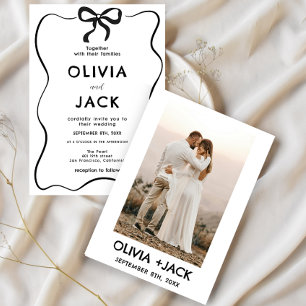 Convite de Casamento com Desenho de Laço Minimalis