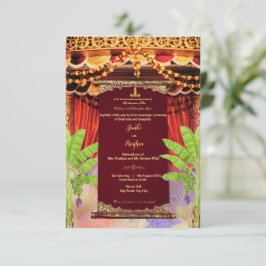 convite de casamento com desenho de rolo do sul da