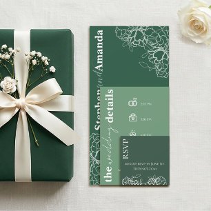 Convite de Casamento com Desenho Floral Moderno em