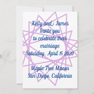 Convite de casamento com desenho geométrico rosa/r