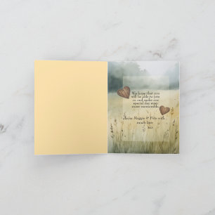 convite de casamento com design de coração de camp