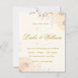 Convite de Casamento com Design Floral Pastel