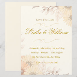 Convite de Casamento com Design Floral Pastel