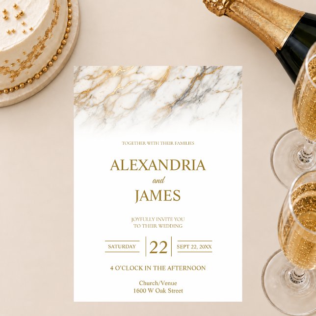 Convite de Casamento com Desvanecimento de Mármore (Criador carregado)