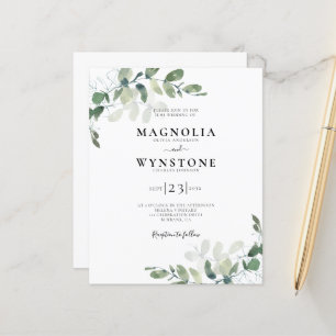 Convite de Casamento com Detalhes de Eucalipto Eco