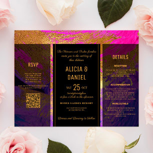 Convite de casamento com detalhes de RSVP em códig