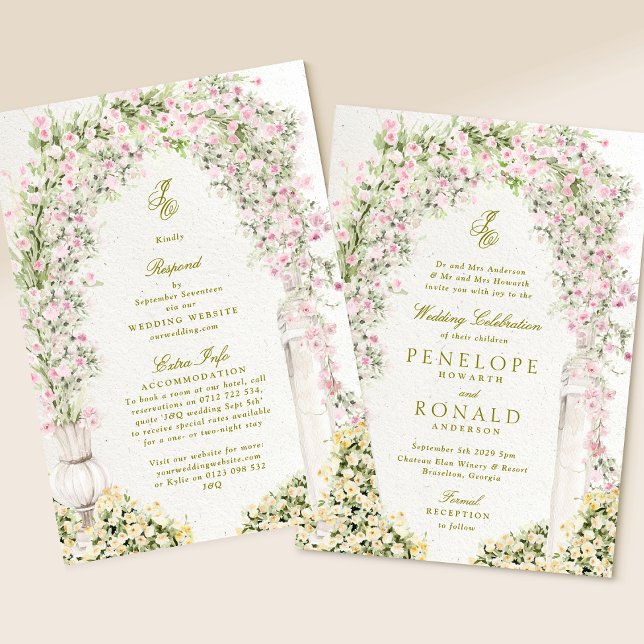 convite de casamento com detalhes do jardim floral (Criador carregado)