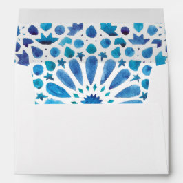 Convite de Casamento com Endereço em Azulejo Azul