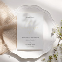 Convite de casamento com escrita minimalista moder