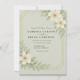 Convite de Casamento com Estampa Floral Elegante