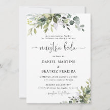 Convite de Casamento com Eucalipto