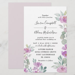 Convite de Casamento com Eucalipto Rosa em Aquarel