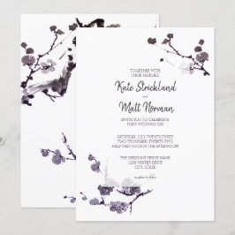 Convite de Casamento com Flor de Ameixa sumie