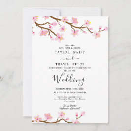 Convite de Casamento com Flor de Cerejeira