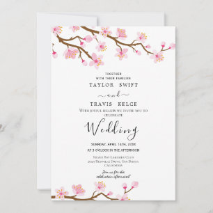 Convite de Casamento com Flor de Cerejeira