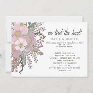 Convite de Casamento com Flor de Cormejo Rosa