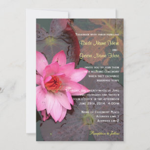 Convite de casamento com flor de lírio aquático ro