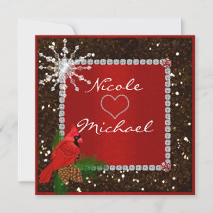 Convite de Casamento com FLOR DE NEVE CRISTALINA