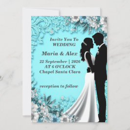 ✨ Convite de Casamento com Flor de Papel para Conv