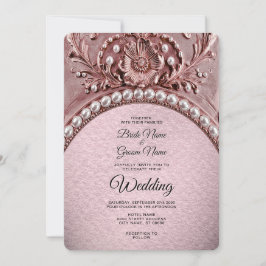 Convite de Casamento com Flor Rosa