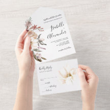 Convite de Casamento com Flor Silvestre Aquarela T
